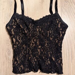 Elegant Black Lace Tank Top